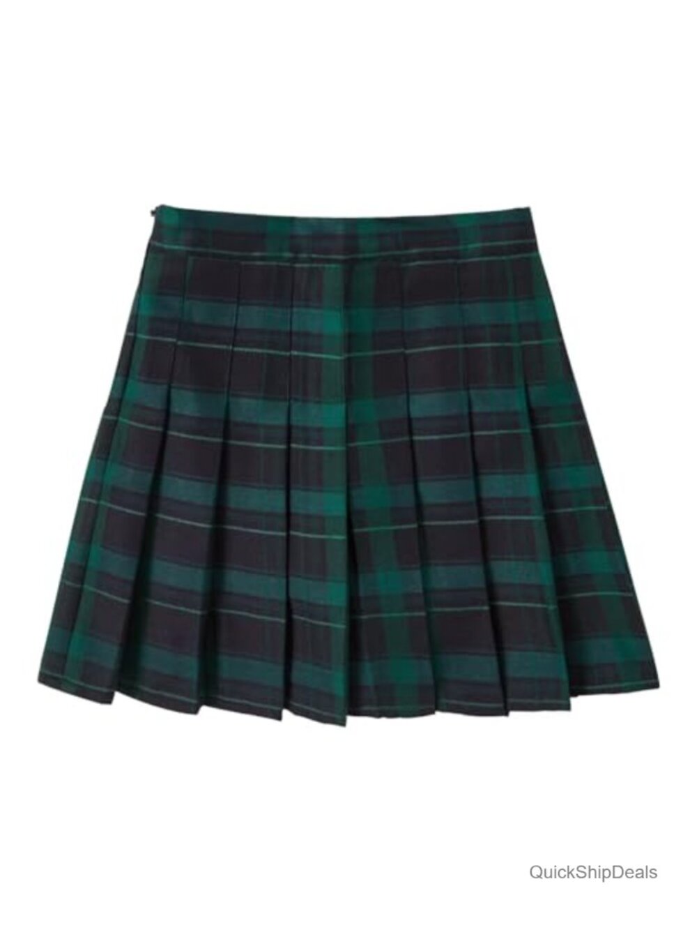 Pleated Skort High Waisted Tennis Skirt Zipper Back Elastic A-Line